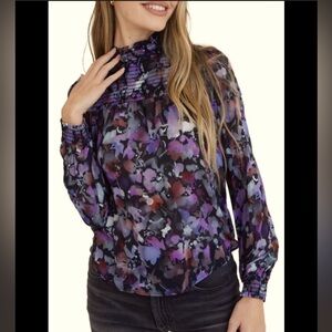 Anthropologie Bella dahl floral blouse
